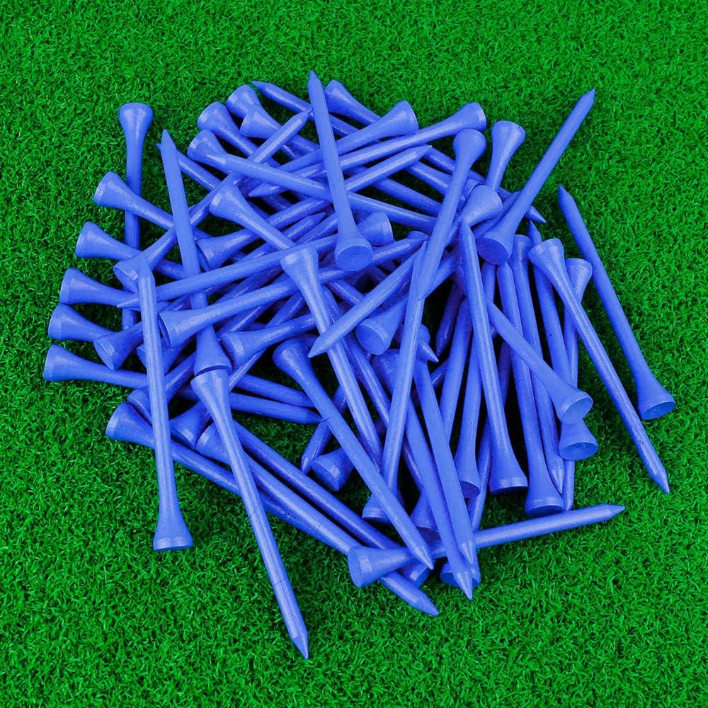 Golf Tees Bamboo Wood Tees 3-1/4" 2-3/4" 2-1/8" 50&100Pcs Professional Multiple Colors Long Golf Tee Bulk, Reduce Friction Side Spin