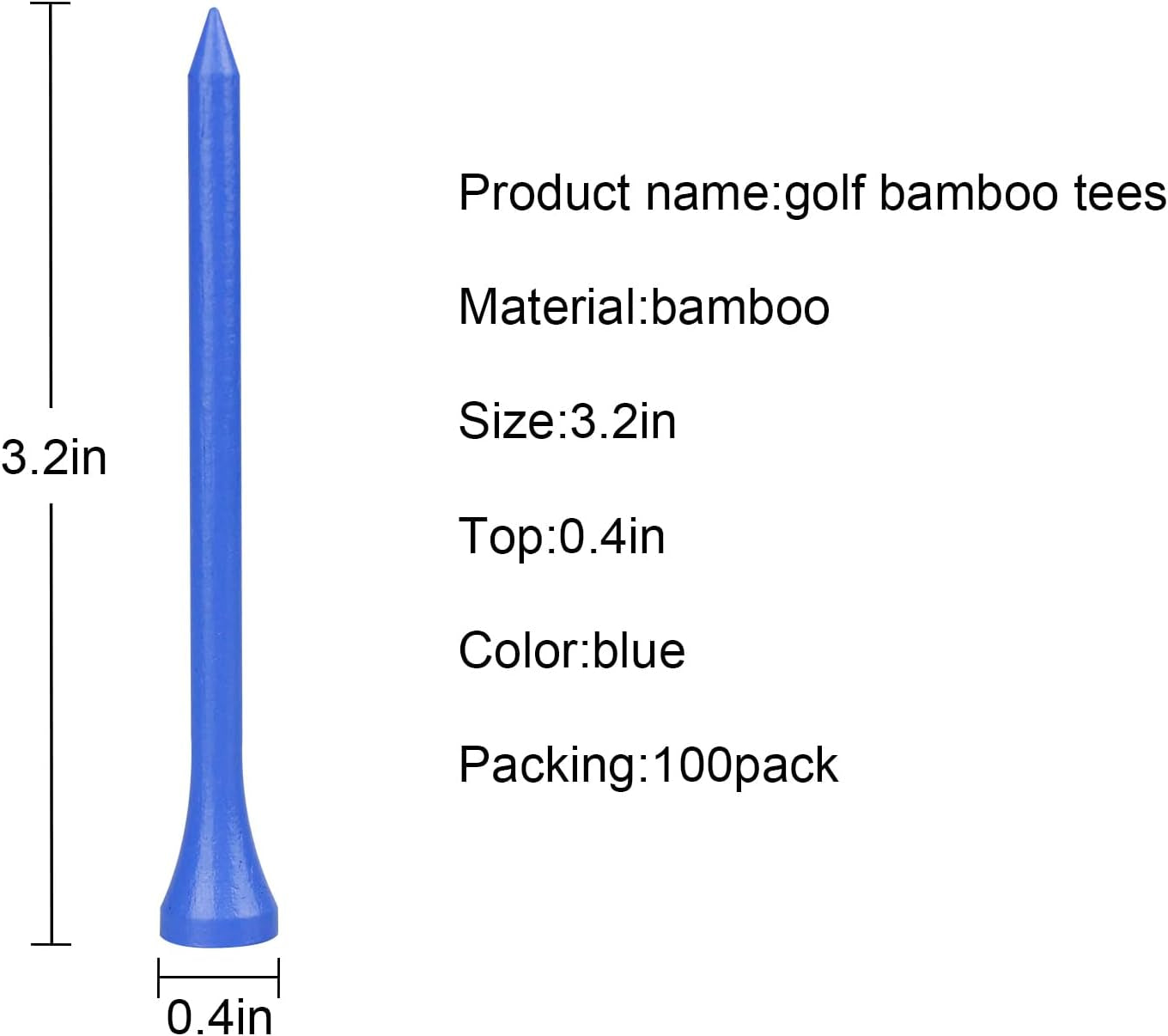 Golf Tees Bamboo Wood Tees 3-1/4" 2-3/4" 2-1/8" 50&100Pcs Professional Multiple Colors Long Golf Tee Bulk, Reduce Friction Side Spin