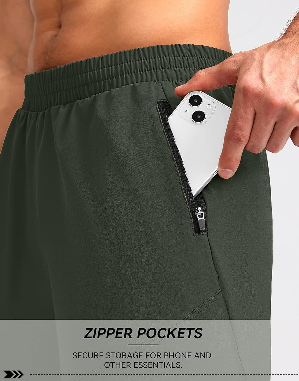 Men'S Workout Running Shorts Lightweight Gym Athletic Shorts for Men with Zipper Pockets