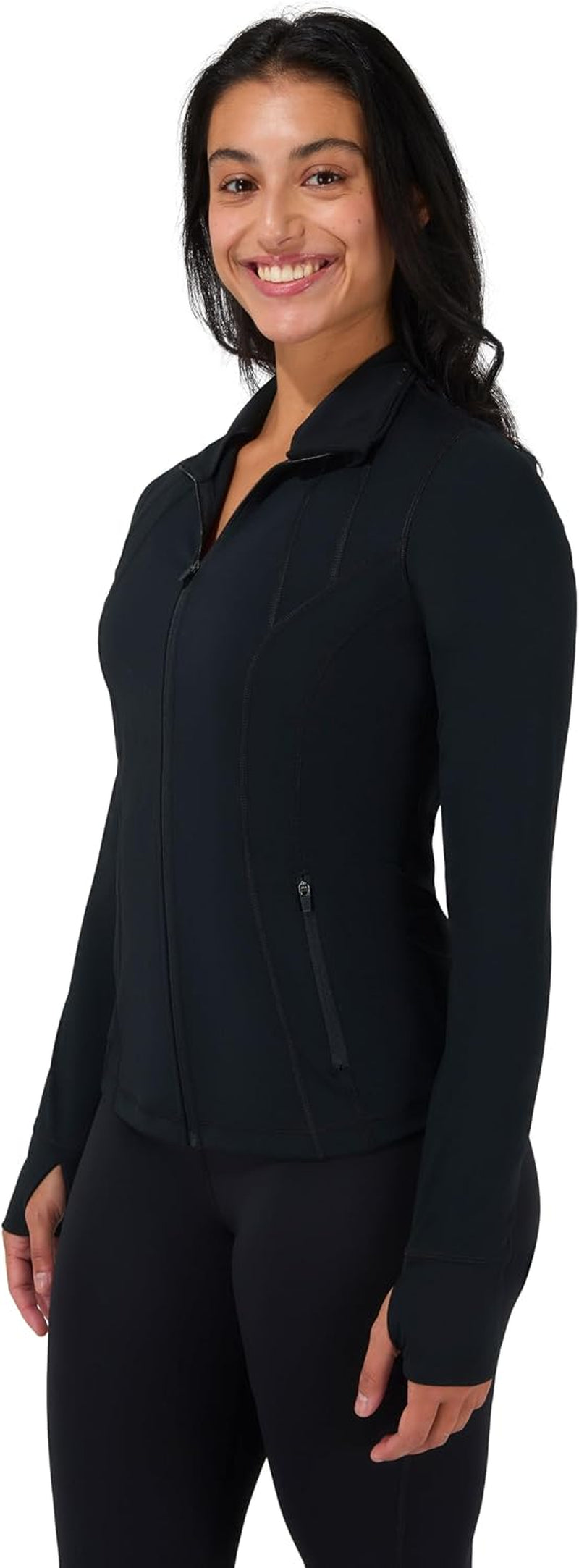 Full Zip Running Track Jacket Lightweight Athletic Slim Fit Jacket with Thumbholes